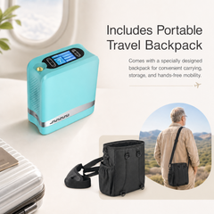Lightweight Mini Size Quiet 1-7L Adjustable Pulse Portable Oxygen Concentrator With Carry Bag and 5 Hours Battery For Travel Use 96% Purity 1006S