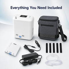 1-6 Settings Adjustable Pulse&Continuous Flow Small Portable Concentrator Oxygen Machine with Rechargeable Battery HCN-06