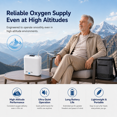 1-6 Settings Adjustable Pulse&Continuous Flow Small Portable Concentrator Oxygen Machine with Rechargeable Battery HCN-06