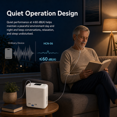 1-6 Settings Adjustable Pulse&Continuous Flow Small Portable Concentrator Oxygen Machine with Rechargeable Battery HCN-06