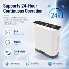 10L&93% Continuous and Pulse Flow Portable Oxygen Concentrator with 2-5 Hours Battery For Travel Use POC-10