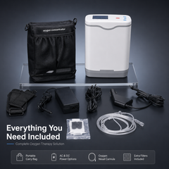 Low Noise 1-5L Adjustable Continuous Flow Portable Oxygen Concentrator with Removable Battery Lightweight Travel Oxygen Machine HCN-5B