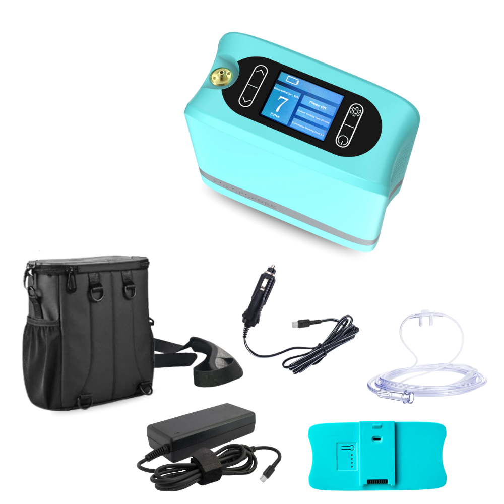 1-7L Adjustable Pulse Portable Oxygen Concentrator With 96% Purity Working All Night For Travel Use 1006S