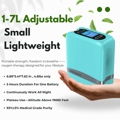 1-7L Adjustable Pulse Portable Oxygen Concentrator With 96% Purity Working All Night For Travel Use 1006S