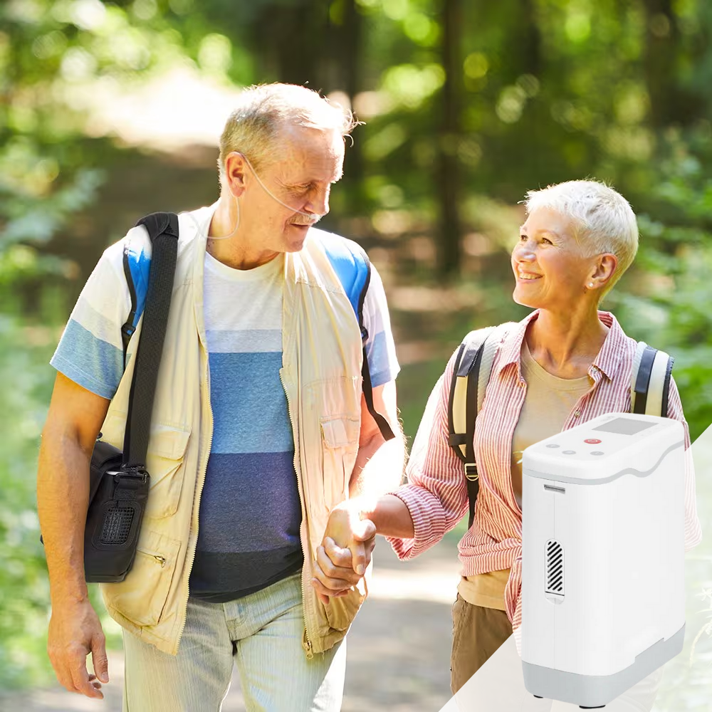 1-5L Continuous Flow Portable Battery Oxygen Concentrator 90% High Purity Oxygen Machine for Travel HCN-5B