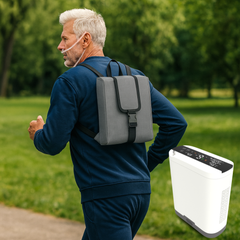 1-10L Continuous and Pulse Flow Small Portable Oxygen Concentrator with 5 Hours Battery Low Noise Work All Night POC-10