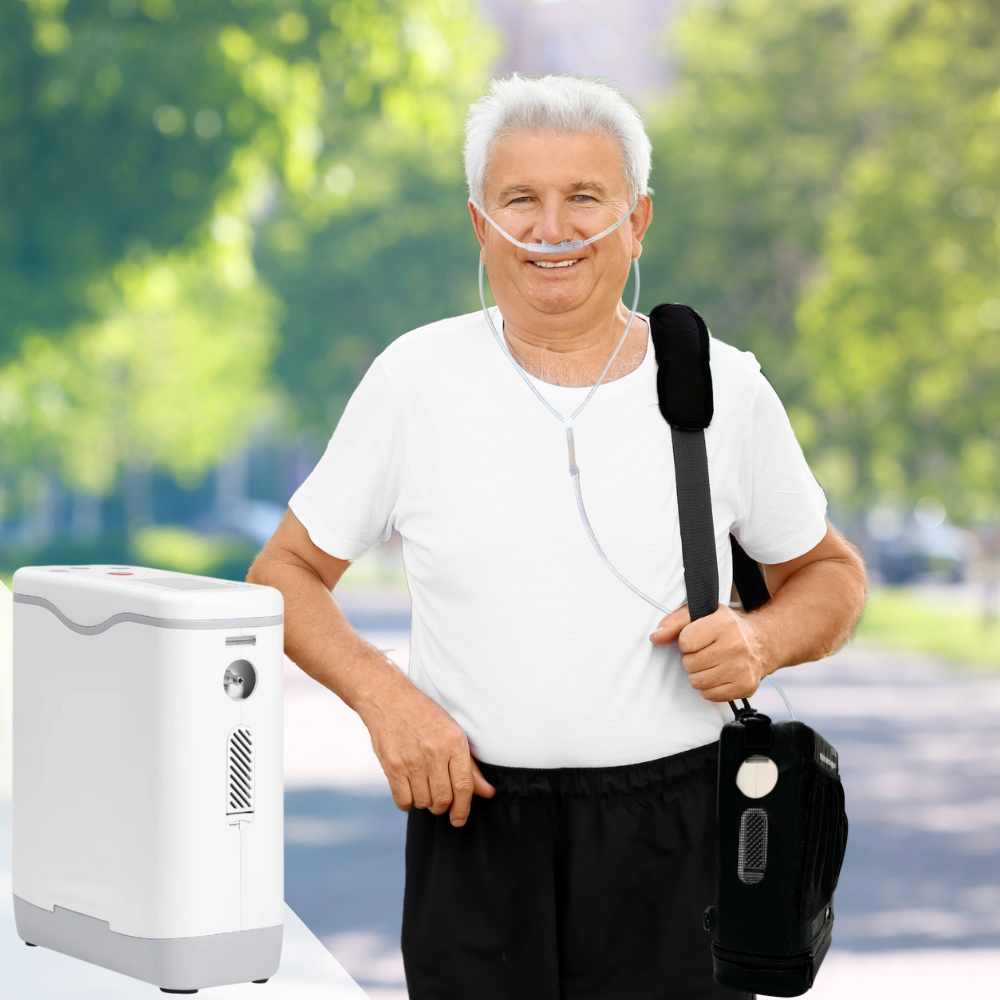 Lightweight 1-5L Adjustable Continuous Flow Portable Oxygen Concentrator with Long Battery Life for Travel Use Oxygen Machine HCN-5B