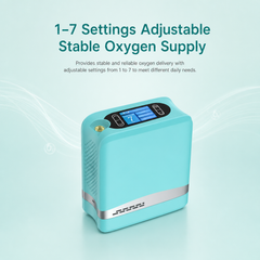 Lightweight Mini Size Quiet 1-7L Adjustable Pulse Portable Oxygen Concentrator With Carry Bag and 5 Hours Battery For Travel Use 96% Purity 1006S