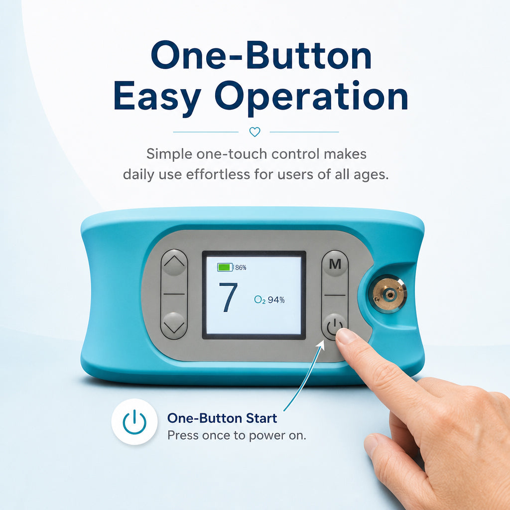 Lightweight Mini Size Quiet 1-7L Adjustable Pulse Portable Oxygen Concentrator With Carry Bag and 5 Hours Battery For Travel Use 96% Purity 1006S