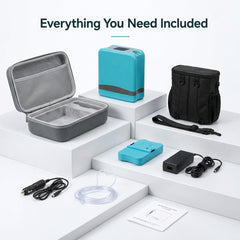 Lightweight Mini Size Quiet 1-7L Adjustable Pulse Portable Oxygen Concentrator With Carry Bag and 5 Hours Battery For Travel Use 96% Purity 1006S