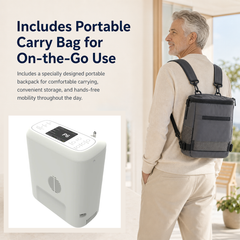 1-6 Settings Adjustable Pulse&Continuous Flow Small Portable Concentrator Oxygen Machine with Rechargeable Battery HCN-06