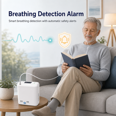 1-6 Settings Adjustable Pulse&Continuous Flow Small Portable Concentrator Oxygen Machine with Rechargeable Battery HCN-06