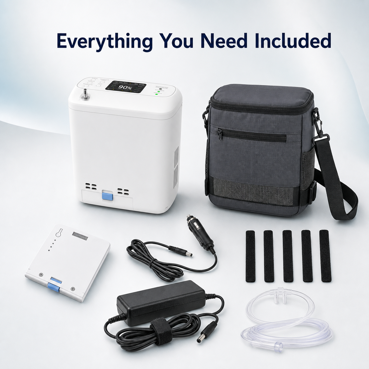 1-6 Settings Adjustable Pulse&Continuous Flow Small Portable Concentrator Oxygen Machine with Rechargeable Battery HCN-06