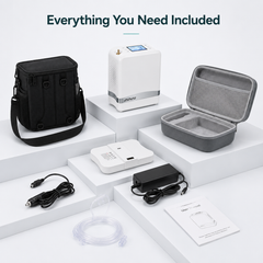 1-7L Portable 5 Hours Battery Oxygen Concentrator with 90% High Purity for Outdoor Use - 1007S