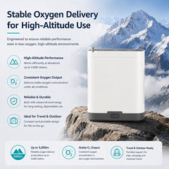 1-10L Continuous and Pulse Flow Small Portable Oxygen Concentrator with 5 Hours Battery Low Noise Work All Night POC-10