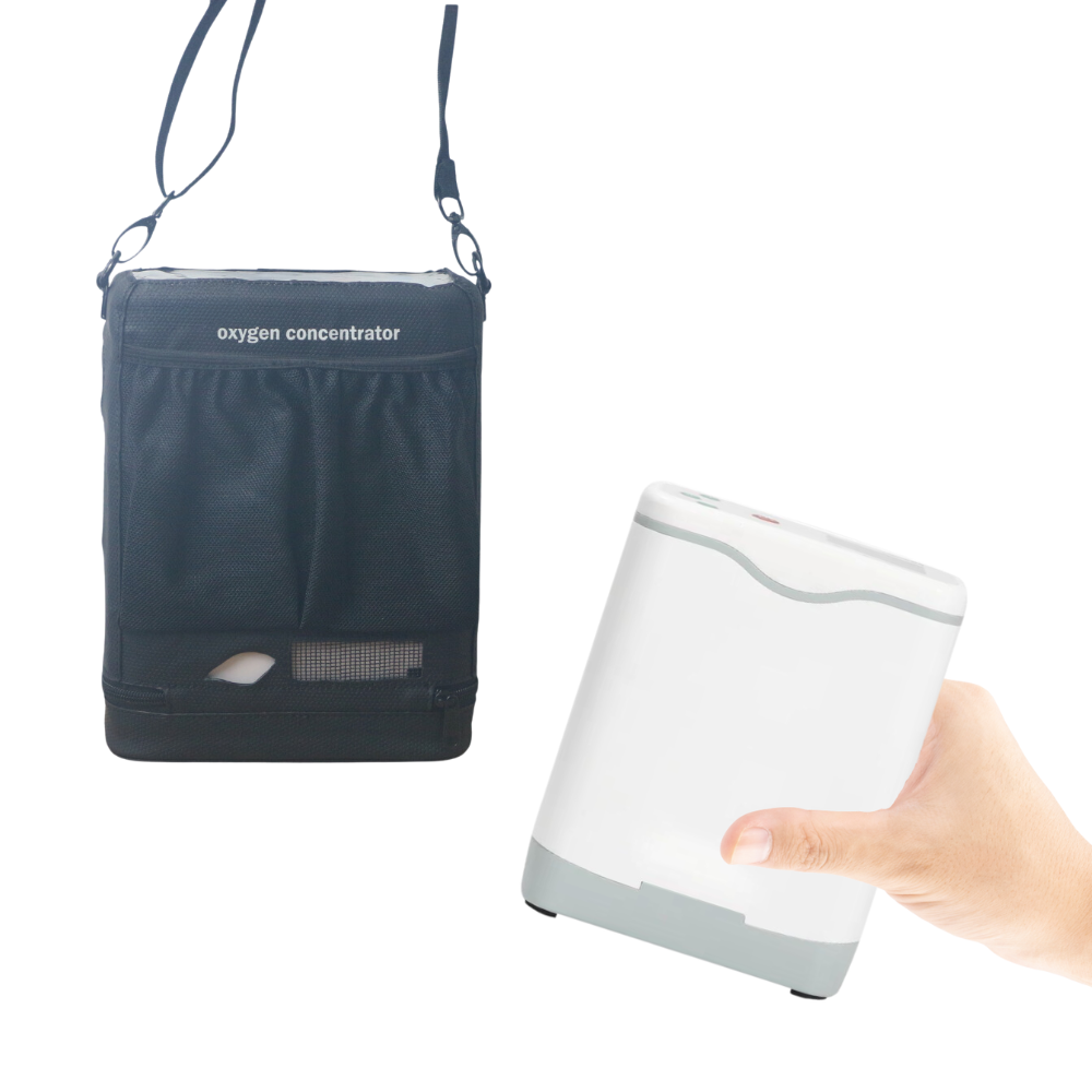 Low Noise 1-5L Adjustable Continuous Flow Portable Oxygen Concentrator with Removable Battery Lightweight Travel Oxygen Machine HCN-5B