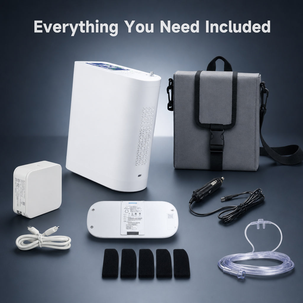 2026 New Small 1-8L Continuous&Pulse Flow Portable Oxygen Concentrator with 5.5 Hours Battery POC-08
