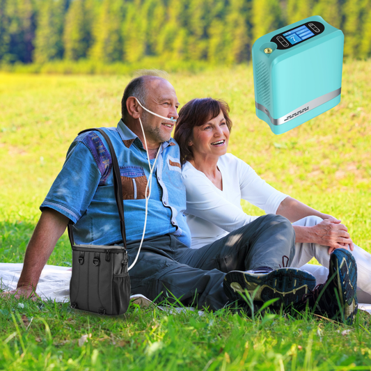 Lightweight Mini Size Quiet 1-7L Adjustable Pulse Portable Oxygen Concentrator With Carry Bag and 5 Hours Battery For Travel Use 96% Purity 1006S