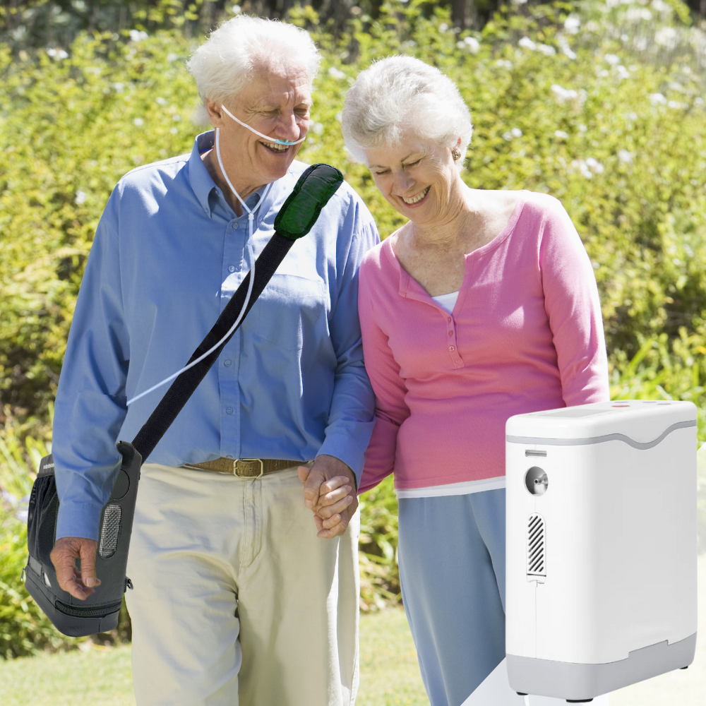 1-5L Continuous Flow Portable Battery Oxygen Concentrator 90% High Purity Oxygen Machine for Travel HCN-5B