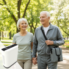 Low Noise Continuous and Pulse Flow Small 1-10L Portable Oxygen Concentrator with Long-life Battery 24/7 Work All Night POC-10