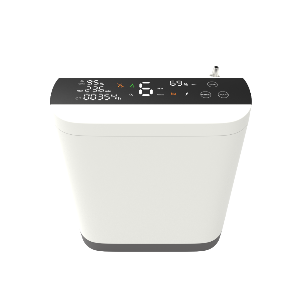 1-10L Continuous and Pulse Flow Small Portable Oxygen Concentrator with 5 Hours Battery Low Noise Work All Night POC-10