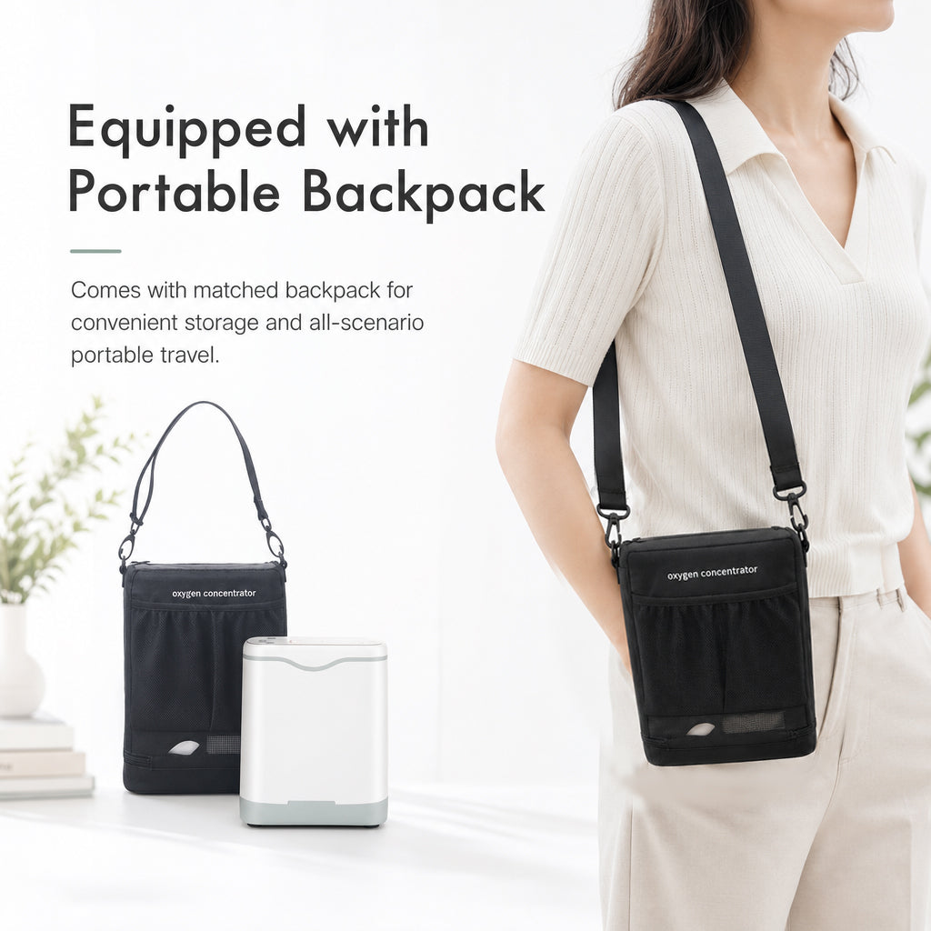 Small Size 1-5L&90% Adjustable Continuous Flow Portable Oxygen Concentrator For Travel HCN-5B