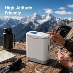 Low Noise 1-5L Adjustable Continuous Flow Portable Oxygen Concentrator with Removable Battery Lightweight Travel Oxygen Machine HCN-5B