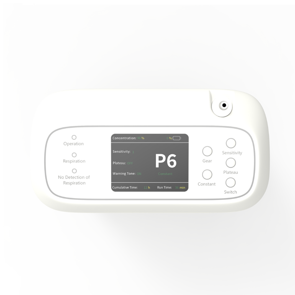 1-6 Settings Adjustable Pulse&Continuous Flow Small Portable Concentrator Oxygen Machine with Rechargeable Battery HCN-06