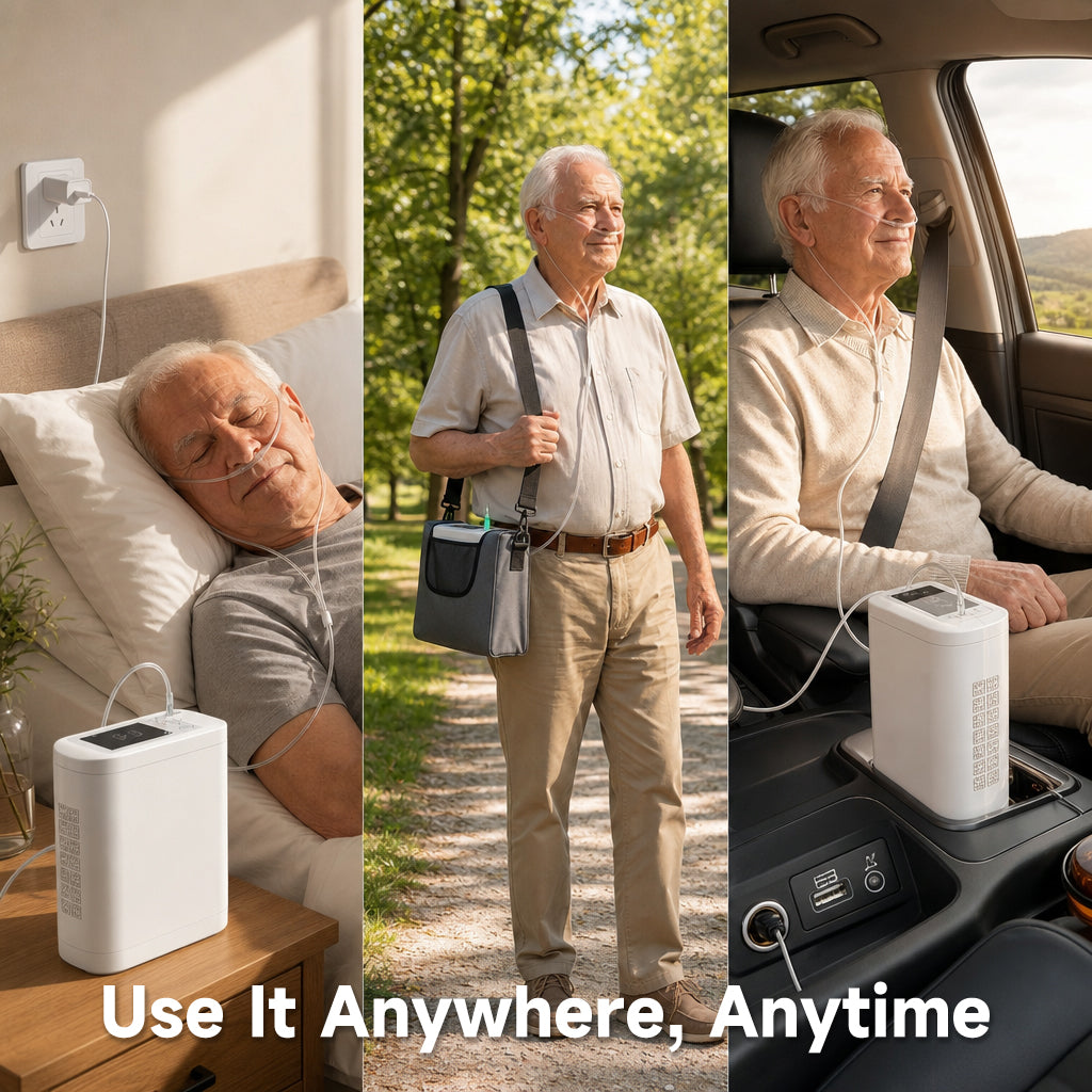 2026 New Small 1-8L Continuous&Pulse Flow Portable Oxygen Concentrator with 5.5 Hours Battery POC-08